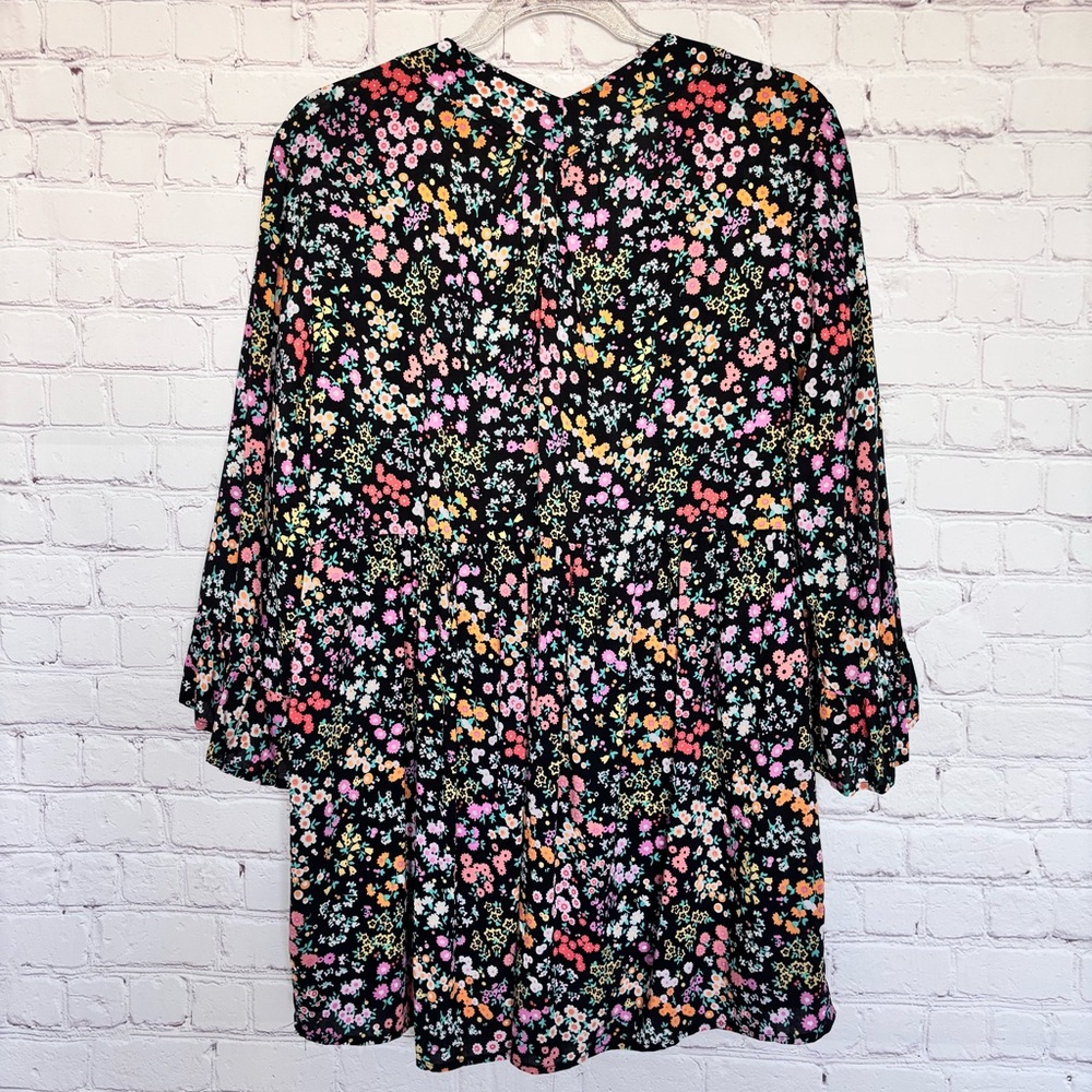 CHRISTIAN SIRIANO Boho 3/4 Sleeve Floral Tunic Top--EUC--M - Picture 8 of 16